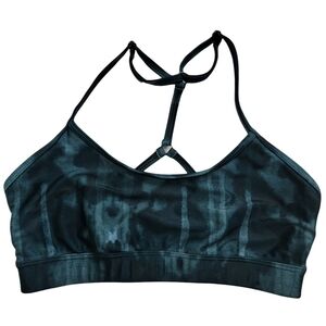 Eskayel Teal Blue Tie Dye Adjustable Strap Racerback Sports Bra Small